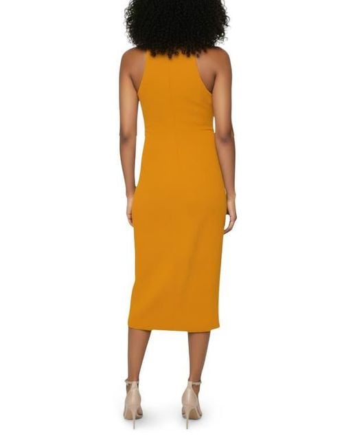 Rachel Roy Harland Crossover Halter Midi Dress in Orange | Lyst
