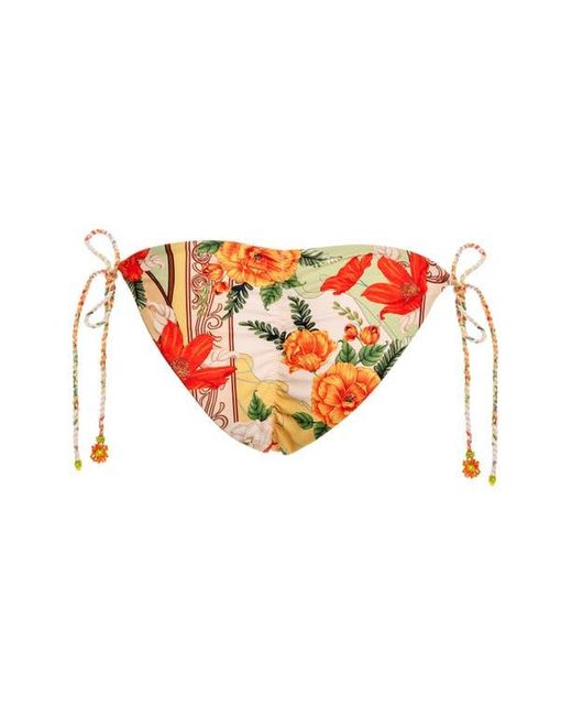 Agua Bendita Orange Alegria Ete Side Tie Bikini Bottoms
