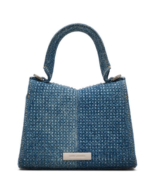 Marc Jacobs Blue The Crystal Denim St. Marc Mini Top Handle Bag