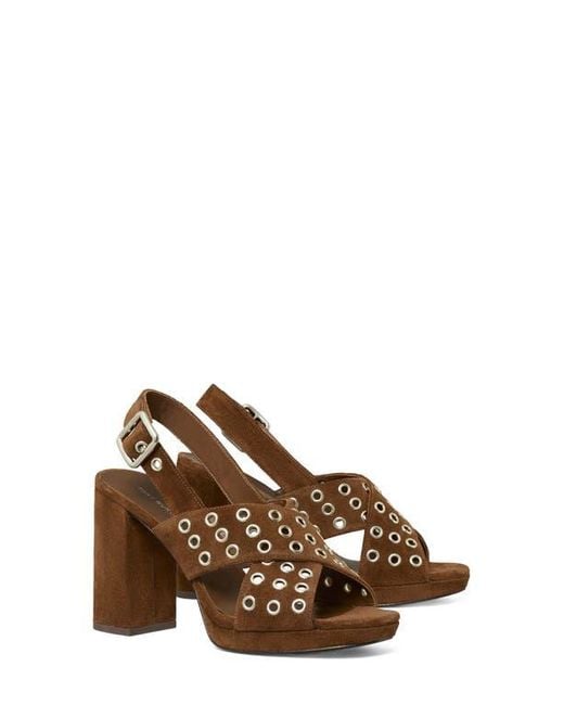 Tory Burch Brown Slingback Platform Sandal
