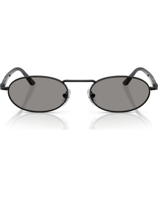Persol Gray 55Mm Rectangular Sunglasses