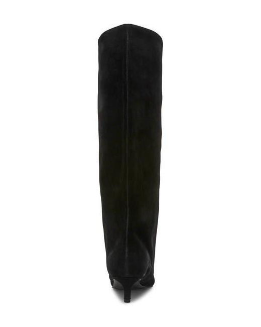 Steve Madden Black Luca Kitten Heel Knee High Boot