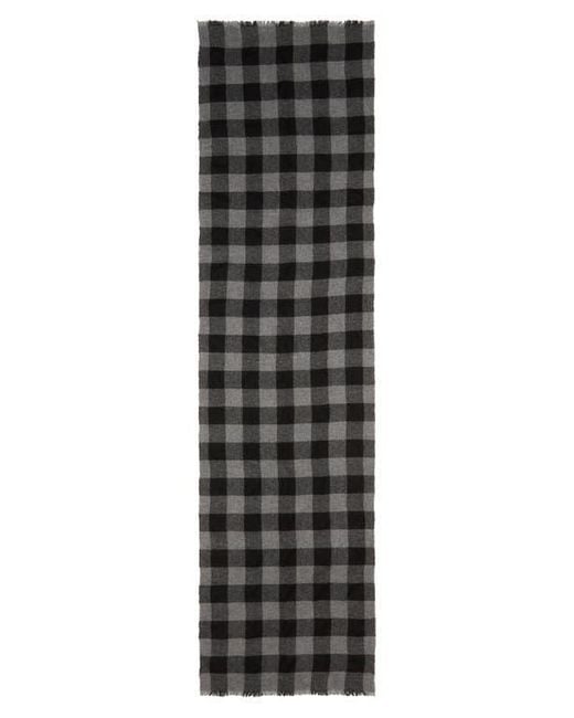Vince Black Buffalo Check Cashmere Scarf for men