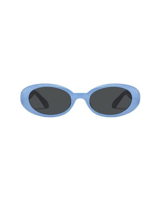 Quay Blue Felt Cute 52Mm Gradient Small Oval Sunglasses