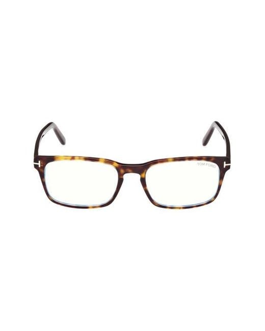 Tom Ford Brown 54Mm Rectangular Light Blocking Glasses for men
