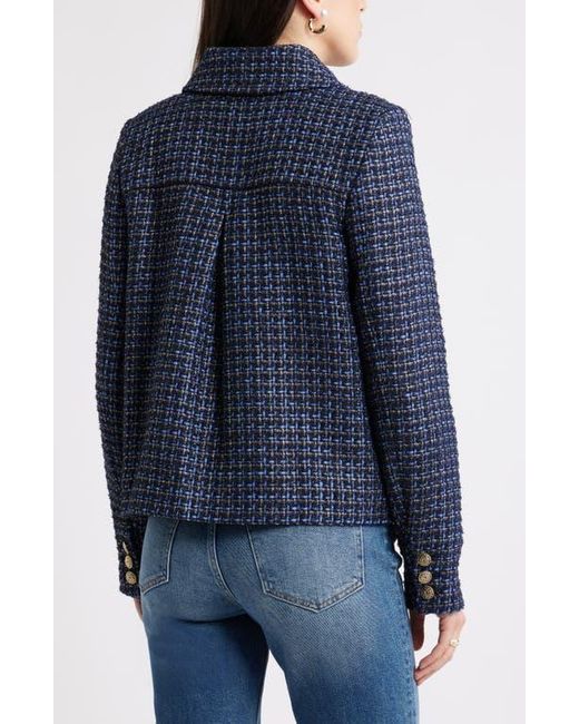 Caslon Blue Tweed Bow Jacket