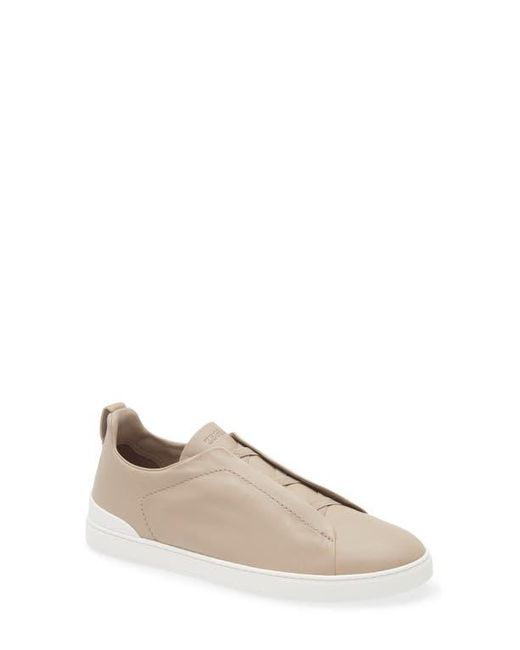 Zegna Natural Triple Stitch Slip-On Sneaker for men
