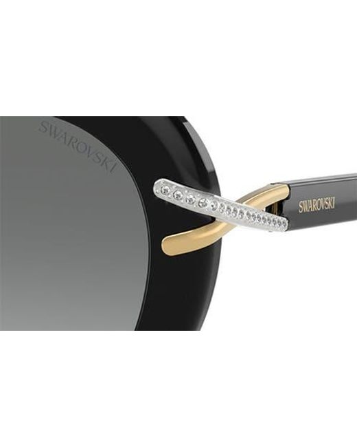 Swarovski Gray 56Mm Butterfly Sunglasses for men