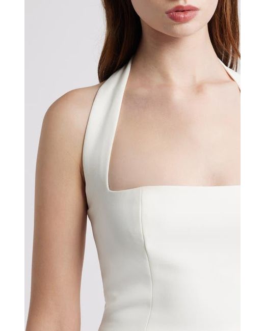 princess polly striped halter dress Marguerite Halter Maxi Dress | White Polka Dot | Womens main image 0