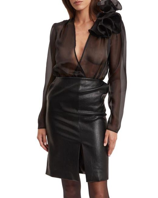 Faux leather skirt bardot online