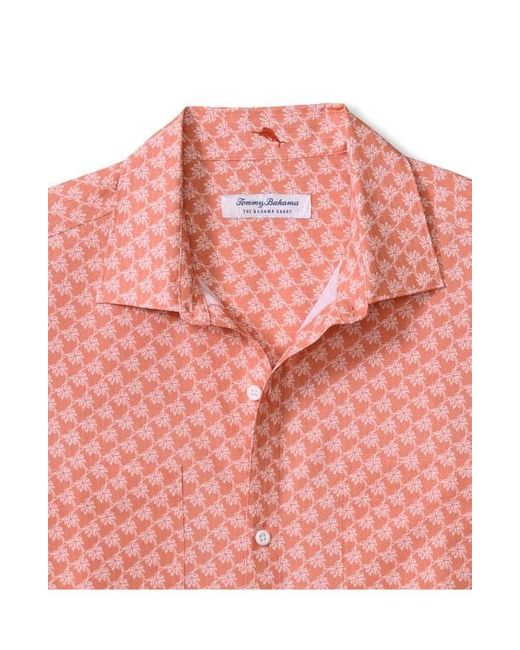 Tommy Bahama Pink Bahama Coast Tropic Geoscape Islandzone Short Sleeve Button-Up Shirt for men