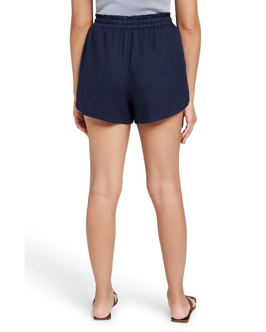Faherty Brand Blue Laguna Linen Drawstring Shorts