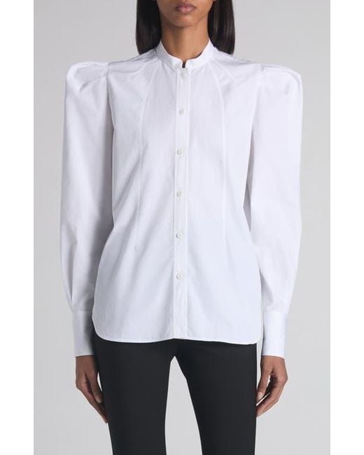 Alexander McQueen White Cotton Poplin Button-Up Shirt