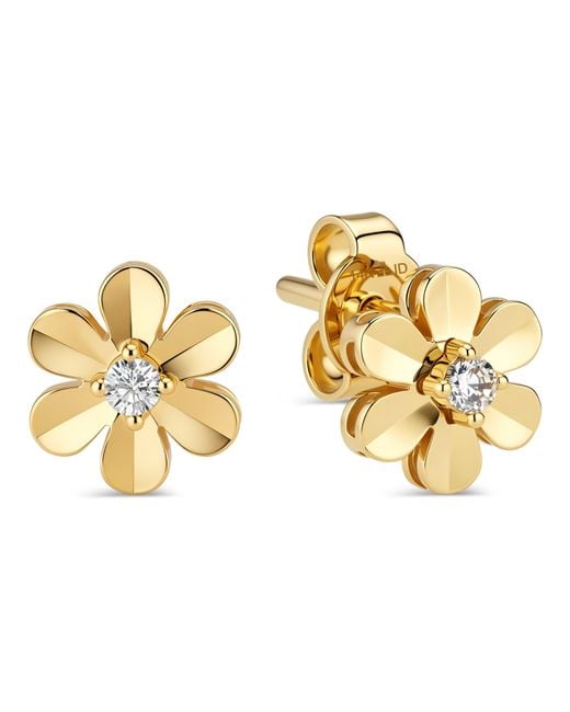 DEVATA Metallic Daisy Flower Stud Earrings