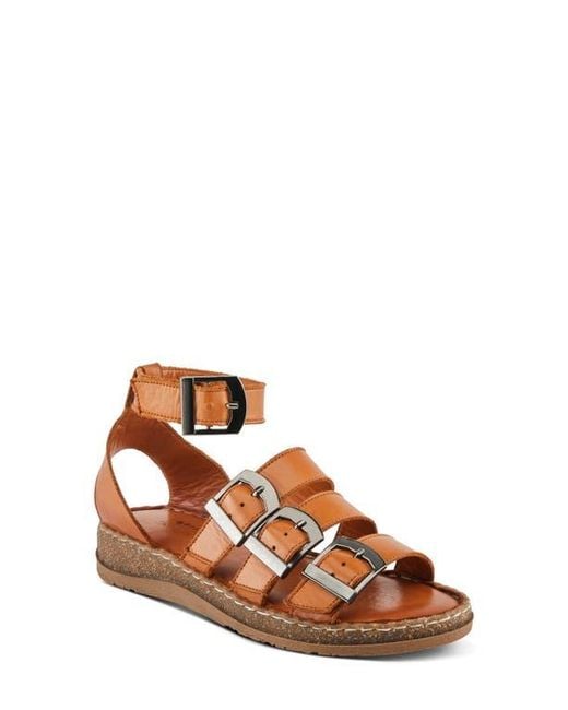 Spring Step Brown Alexcia Ankle Strap Sandal