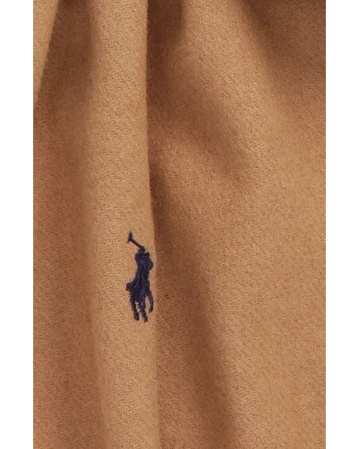 Polo Ralph Lauren Brown Wool Blend Muffler Scarf for men