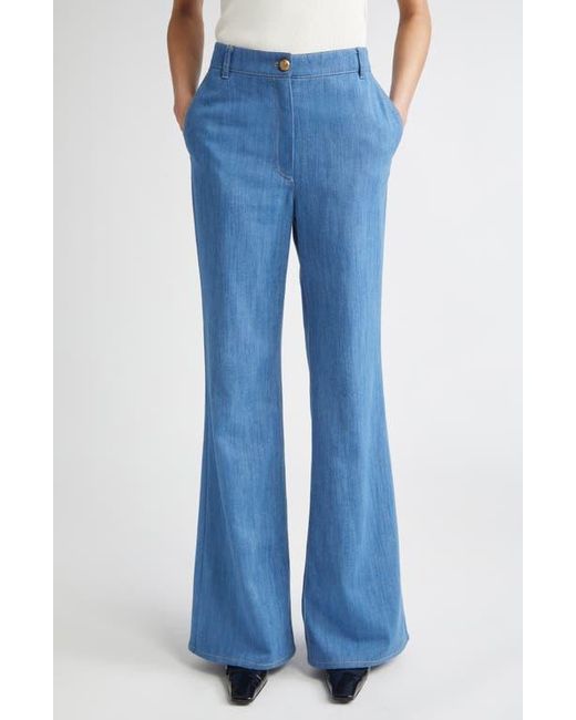 Akris Punto Blue Celia High Waist Wide Leg Jeans