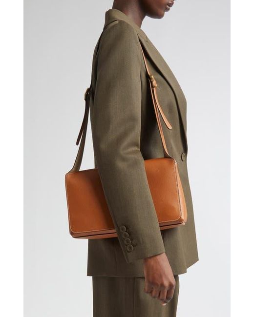 REE PROJECTS Brown Florencia Soft Pebble Grain Leather Shoulder Bag