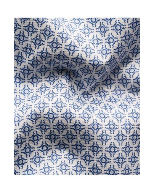 Eton of Sweden Gray Contemporary Fit Geometric Print Cotton Dress Shirt for men