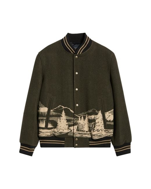 Pendleton Green Wool Varsity Jacket for men