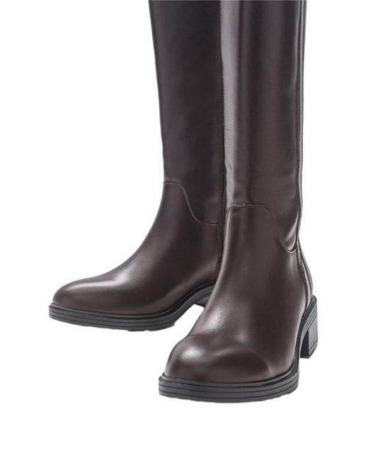 Forever & Always Shoes Brown Acro Leather Boot