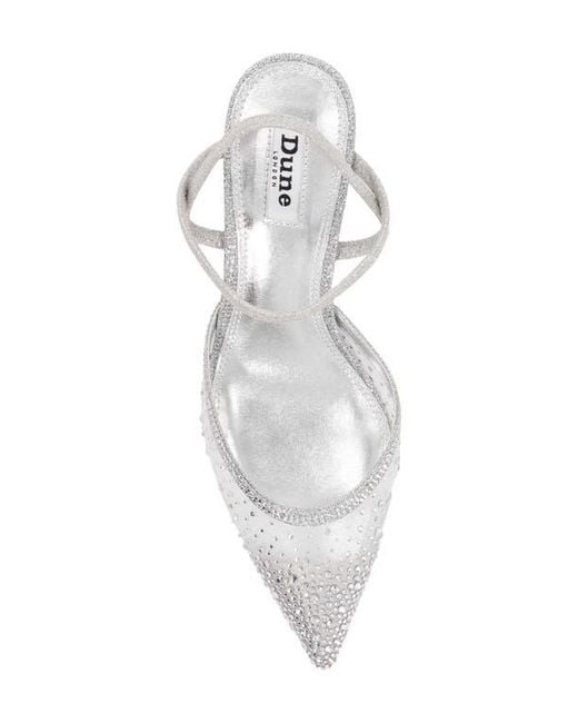 Dune White Charismatic Ankle Strap Pump