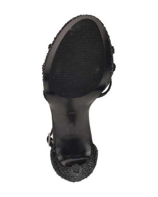 Nine West Black Lartay Platform Ankle Strap Sandal