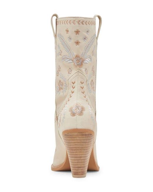 Dolce Vita Natural Jessey Floral Pointed Toe Western Boot