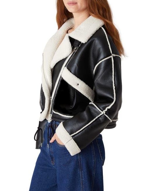 Blanknyc faux leather trim long hooded jacket new arrivals