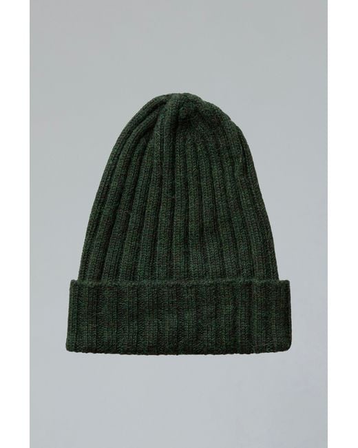 SSKEIN Green Ribbed Beanie