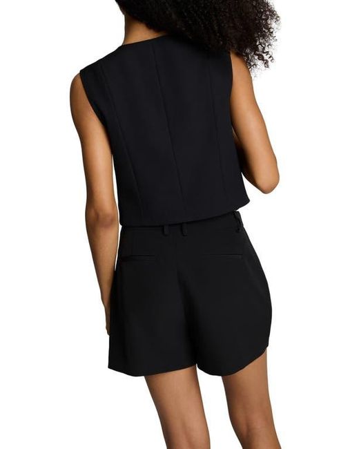 Kenneth Cole Black Luxe Twill Three-Button Vest