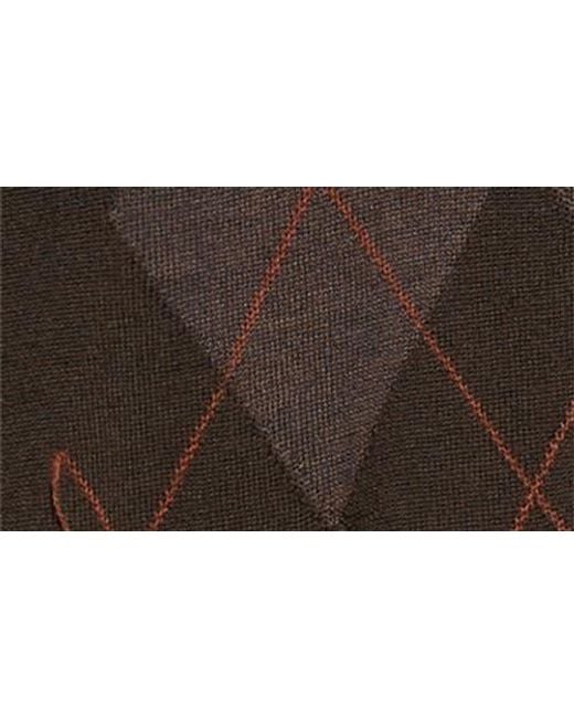Our Legacy Black Evening Polo Argyle Wool Cardigan for men
