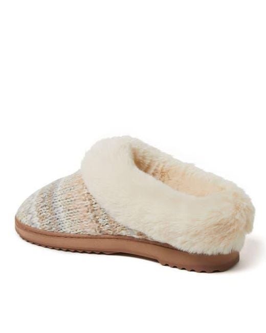Dearfoams White Hannah Festive Knit Clog Slipper