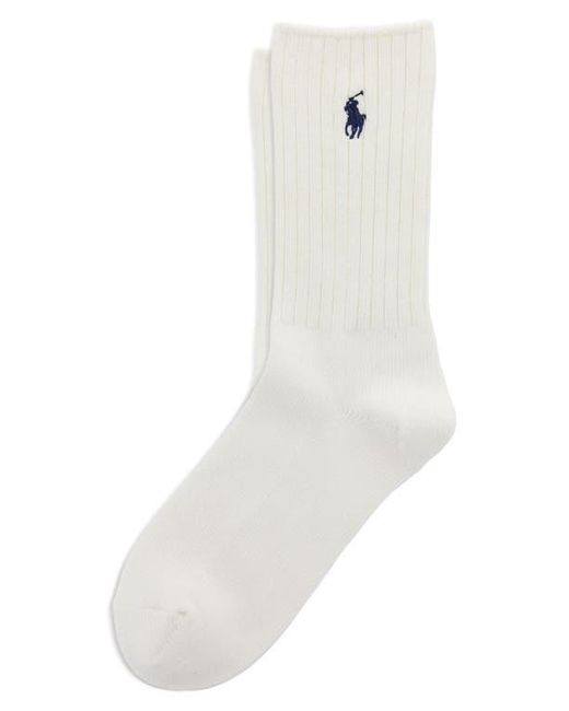 Polo Ralph Lauren White Basic Crew Socks