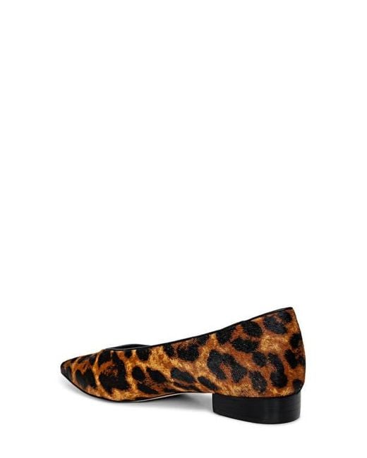 L'Agence Black Suzanne Genuine Calf Hair Pointed Toe Flat
