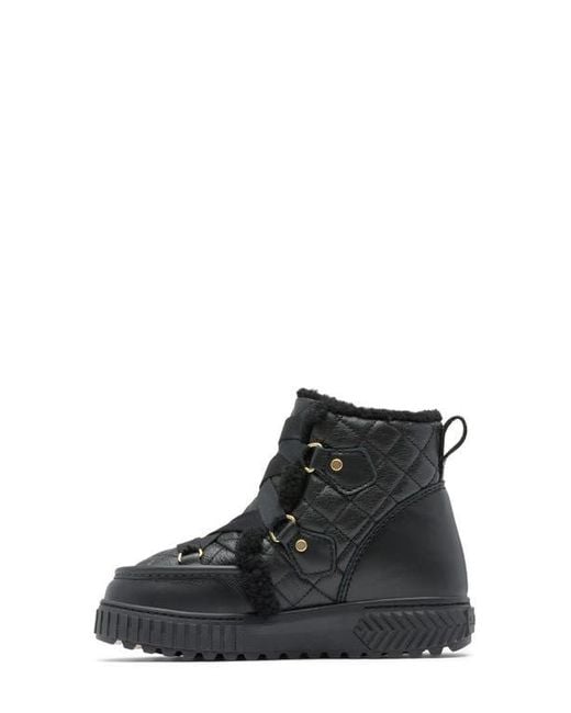 Sorel Black One Ave Alpine Genuine Shearling Trim Waterproof Boot