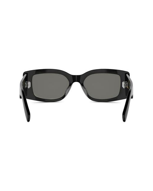 Céline Black Triomphe 53Mm Rectangular Sunglasses