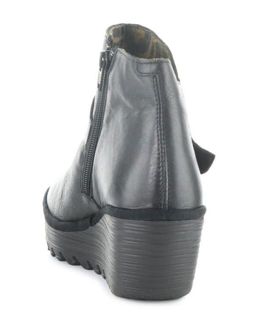 Fly London Gray Yort Wedge Bootie