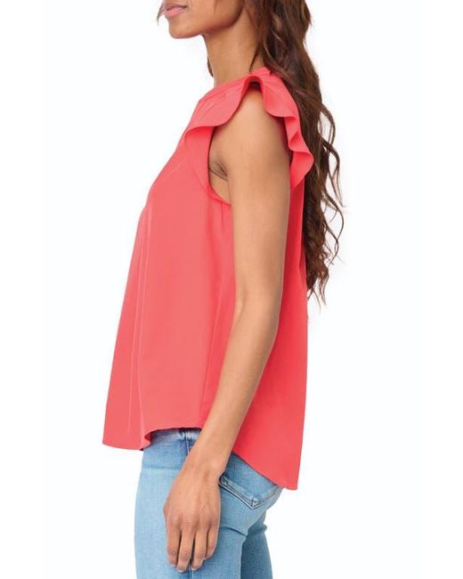 Gibsonlook Red Flutter Sleeve Top