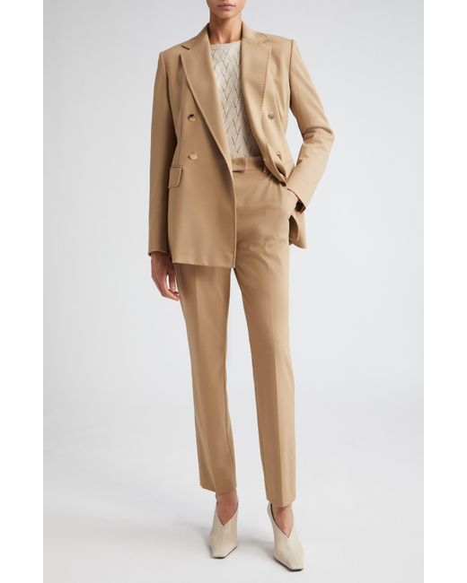 Max Mara Studio Natural Ananas Stretch Jersey Ankle Trousers