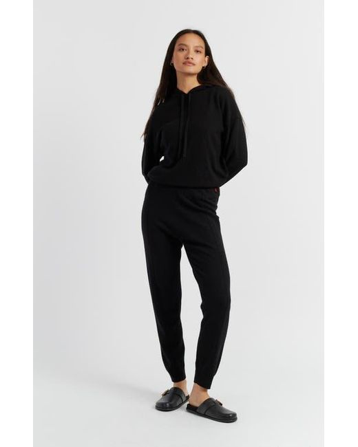 Chinti & Parker Black Wool Cashmere Cuffed Joggers