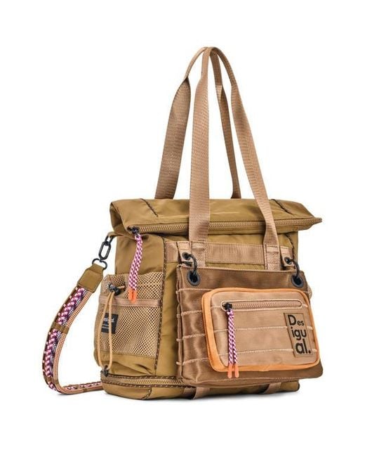 Desigual Brown Large Nylon Backpack