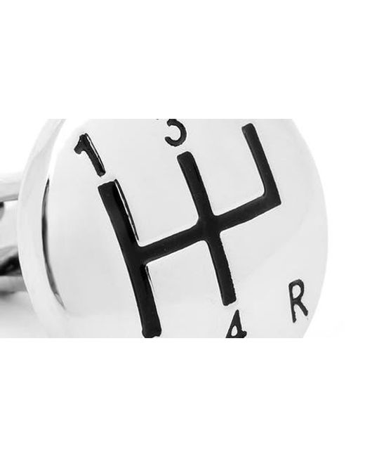 Cufflinks Inc. White Gear Shift Cuff Links for men