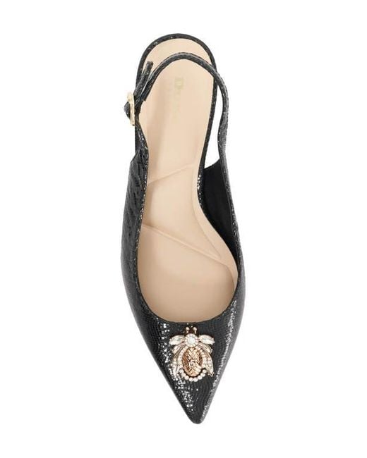 Dune Black Context Pointed Toe Slingback Pump
