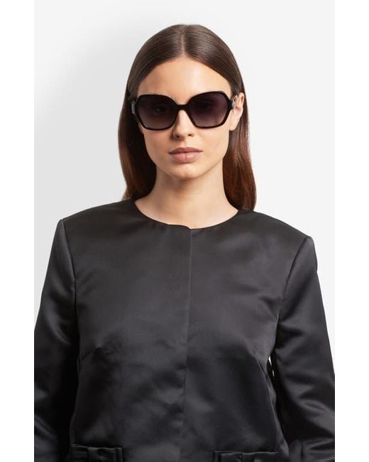 Kate Spade Black Layne 57Mm Geometric Square Sunglasses