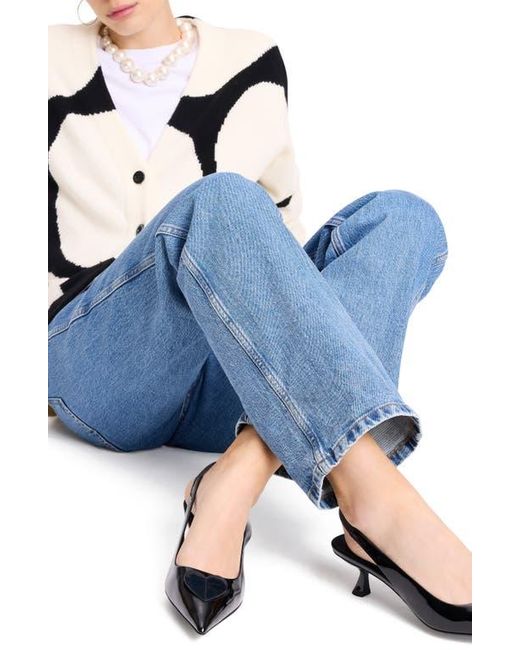 Kate Spade Black Lover Slingback Pointed Toe Kitten Heel Pump