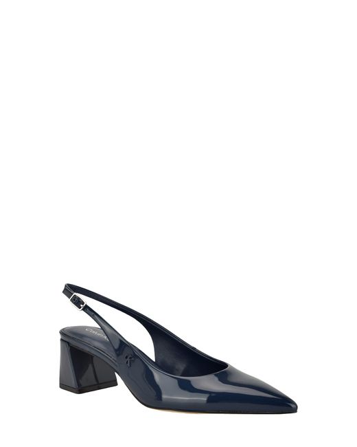 Calvin Klein Blue Sarra Slingback Pointed Toe Pump