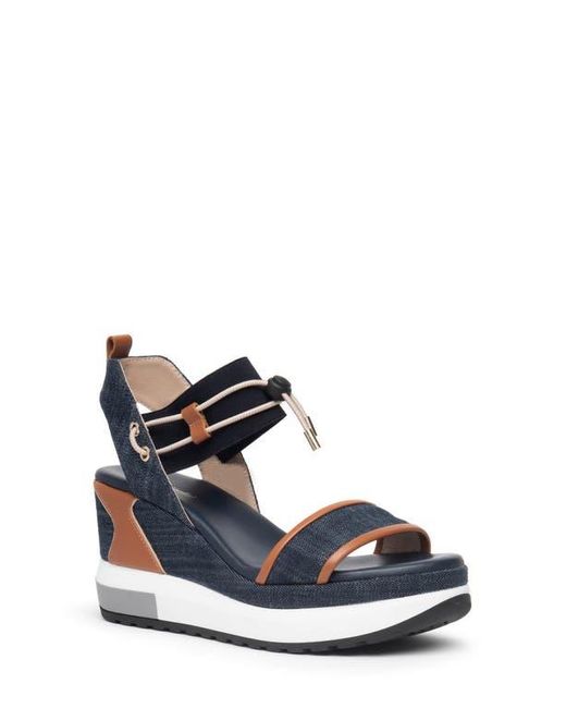 Nero Giardini Blue Bungee Platform Wedge Sandal