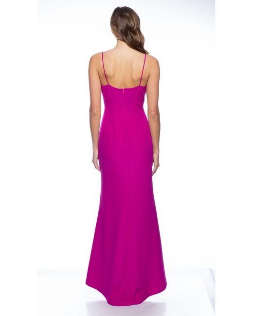 Marina Pink Rhinestone Trim Gown With Capelet