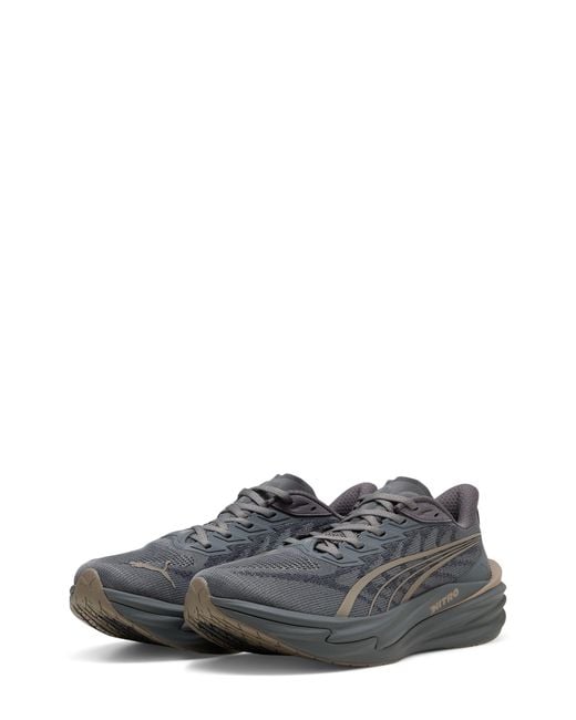 PUMA Gray Deviate Nitro 4 Running Shoe for men